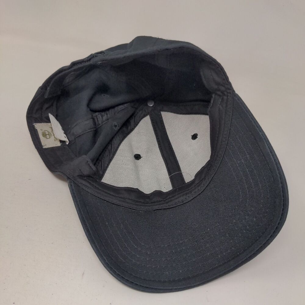 Timberland Leather Patch Strapback Hat Black Osfm… - image 6